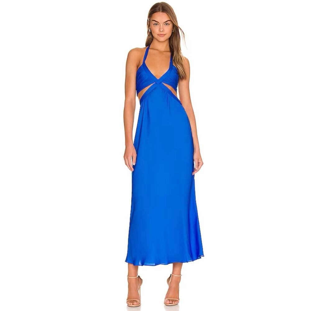 RENT THE RUNWAY- LINE & DOT Kara Midi Dress – Cobalt Blue-Medium